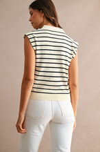 Load image into Gallery viewer, Poppy Striped Sleeveless Collar Knit
