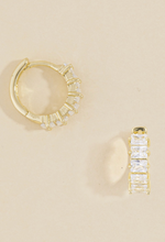 Load image into Gallery viewer, Princess Cut Cz Huggie Hoop Earrings

