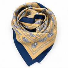 Load image into Gallery viewer, Oversized Paisley Border Print Square Scarf
